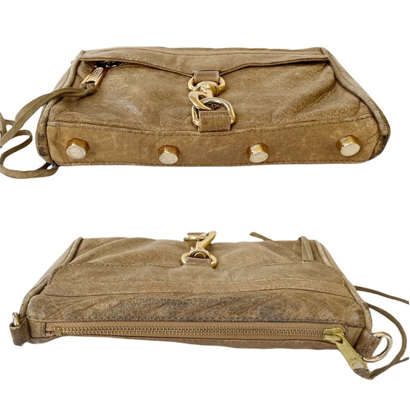 Rebecca Minkoff Mini Mac Leather Clutch Bag Tan - Picture 5 of 9